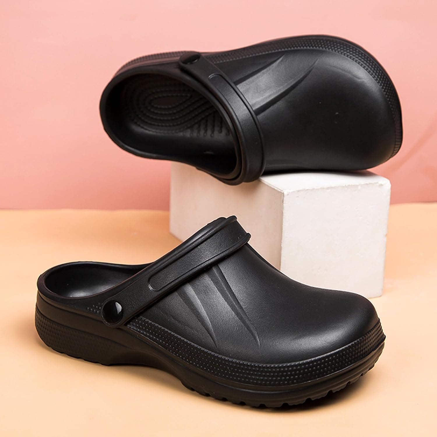 Сабо Meidiastra Unisex EVA: женские водонепроницаемые, легко моющиеся садовые туфли, мужские нескользящие пляжные сандалии, повседневная обувь без шнурков, черный — фото 4