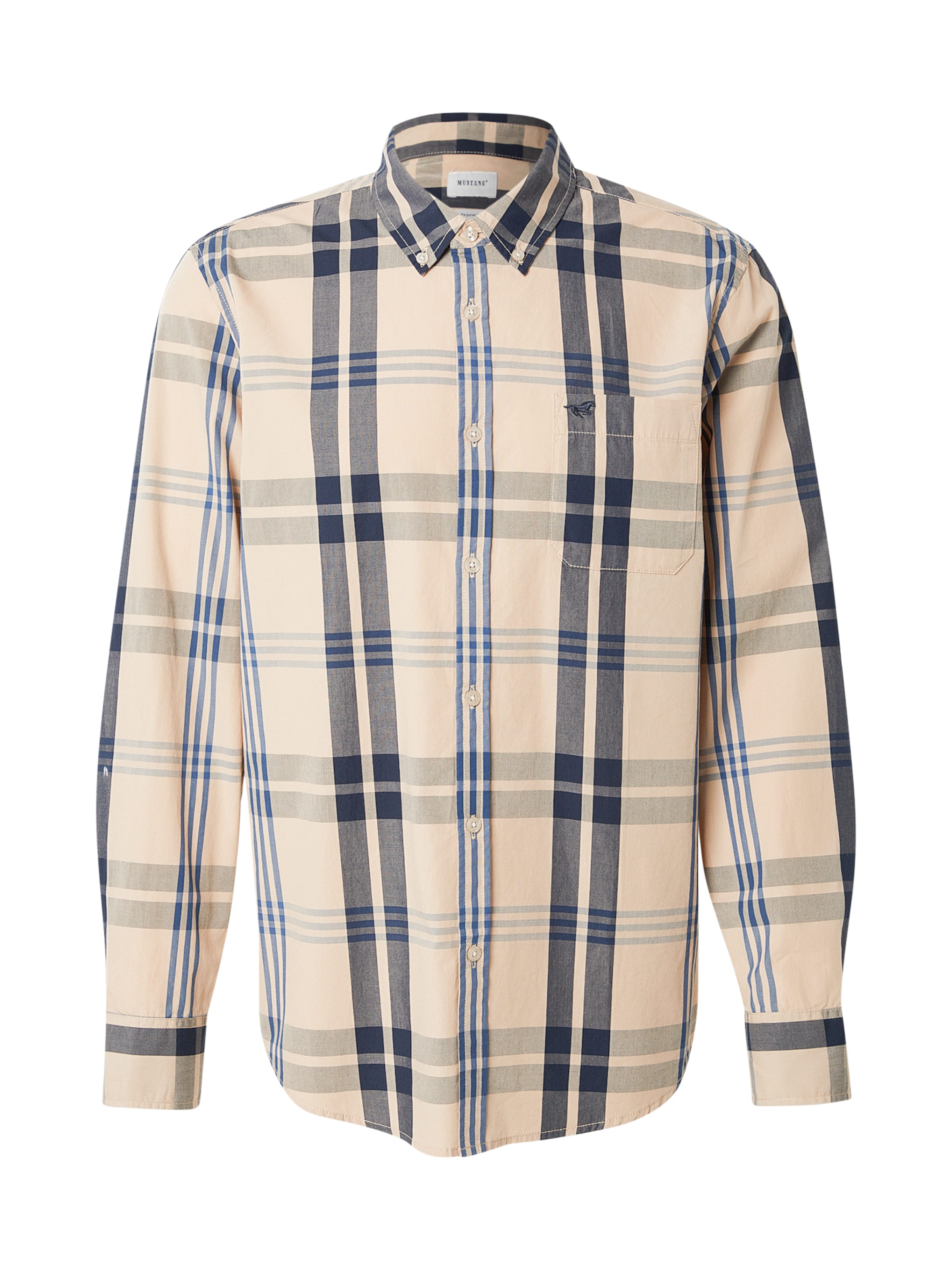 

MUSTANG Рубашка на пуговицах 'Chester' бежевого цвета, Regular fit