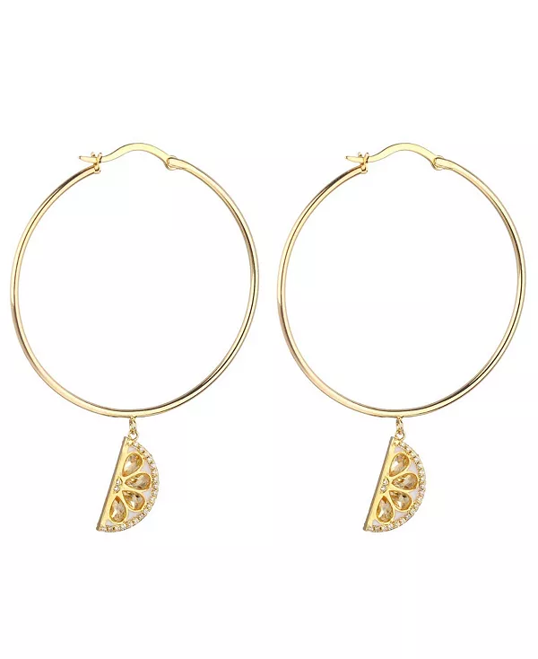 

Серьги-Кольца лимонного цвета с кубическим цирконием Noir, gold