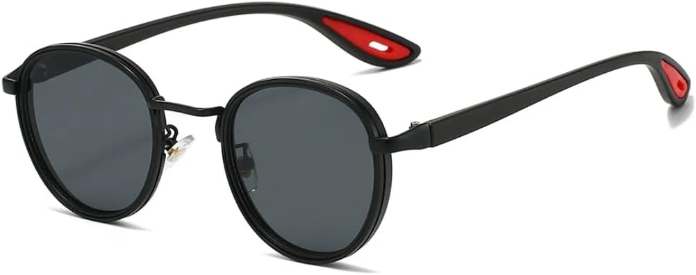 

Винтажные металлические круглые солнцезащитные очки в стиле стимпанк для женщин и мужчин, роскошные популярные очки для активного отдыха с защитой от УФ-излучения UV400 HHZZYVY, Black Black