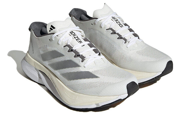 Кроссовки (WMNS) Adidas Adizero Boston 12 Running Shoes 'Cloud White Silver Metallic Grey Five', белый — фото 3