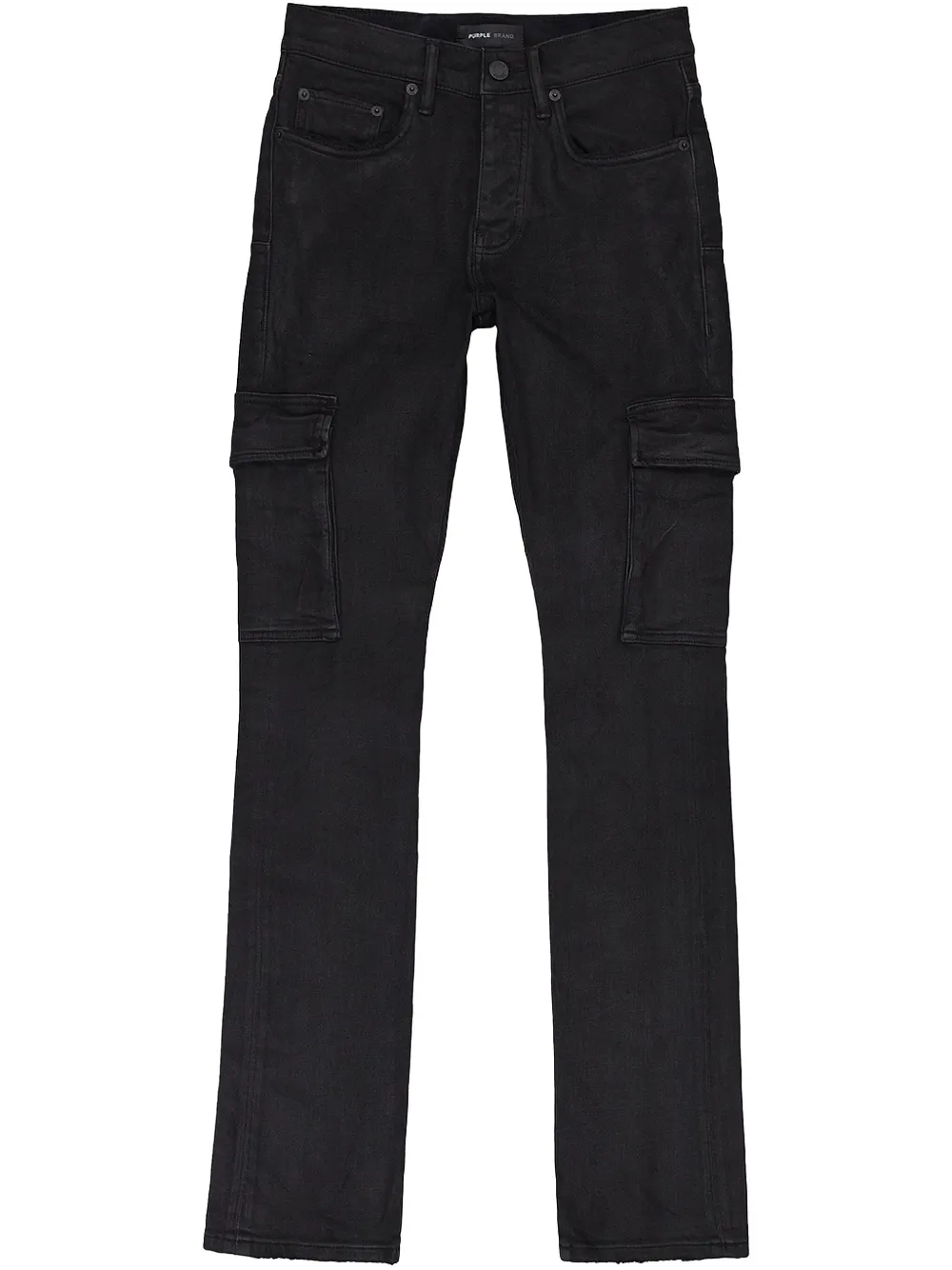 

Расклешенные джинсы P004 Resin Cargo Flare Black Purple Brand, черный