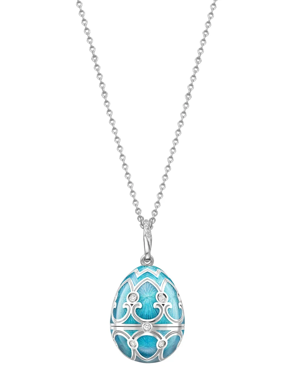 

Колье Heritage Snowflake Surprise Locket из белого золота с бриллиантами FABERGÉ, синий