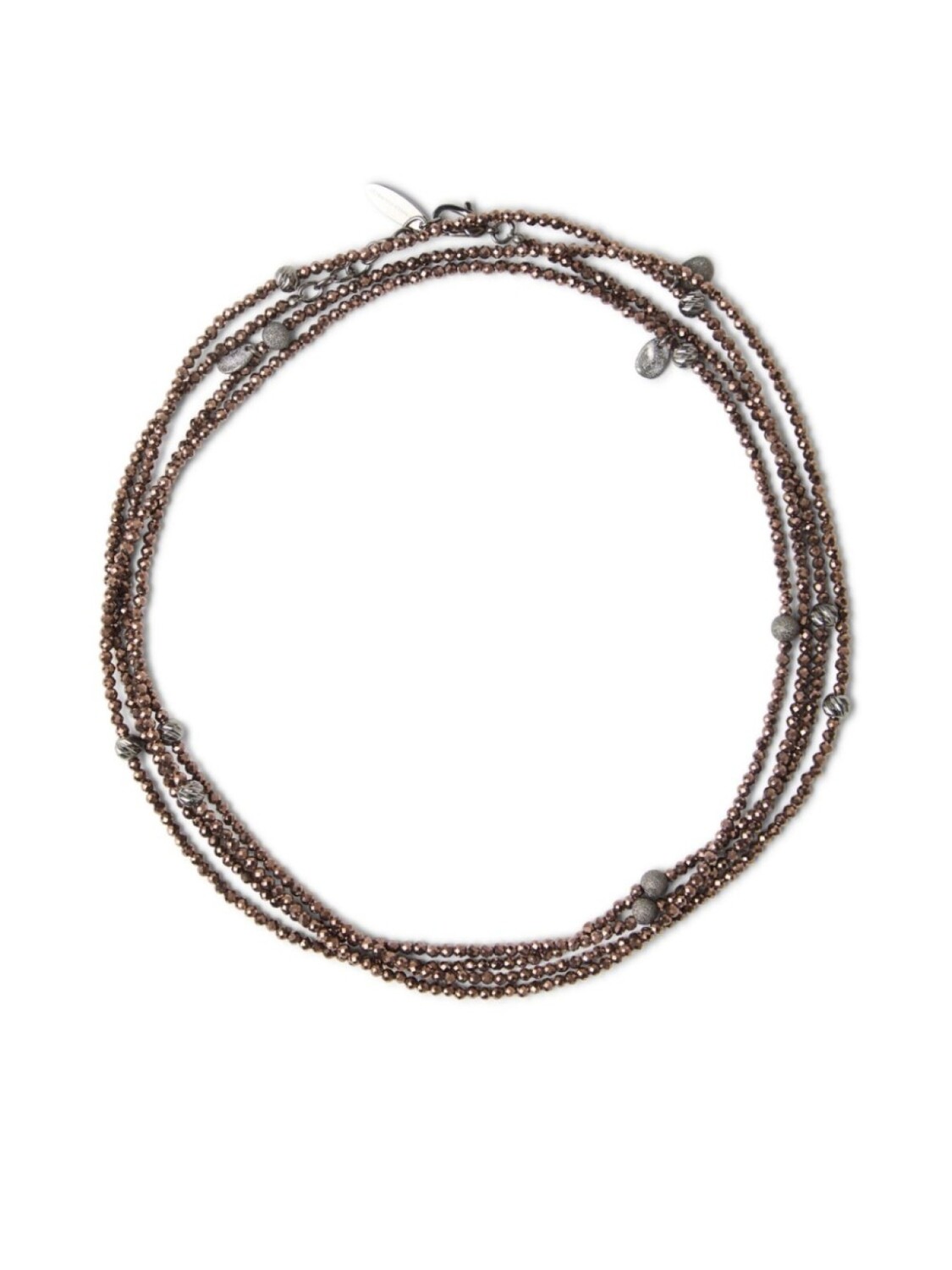 

Brunello Cucinelli браслет с бусинами Vetro, серебряный