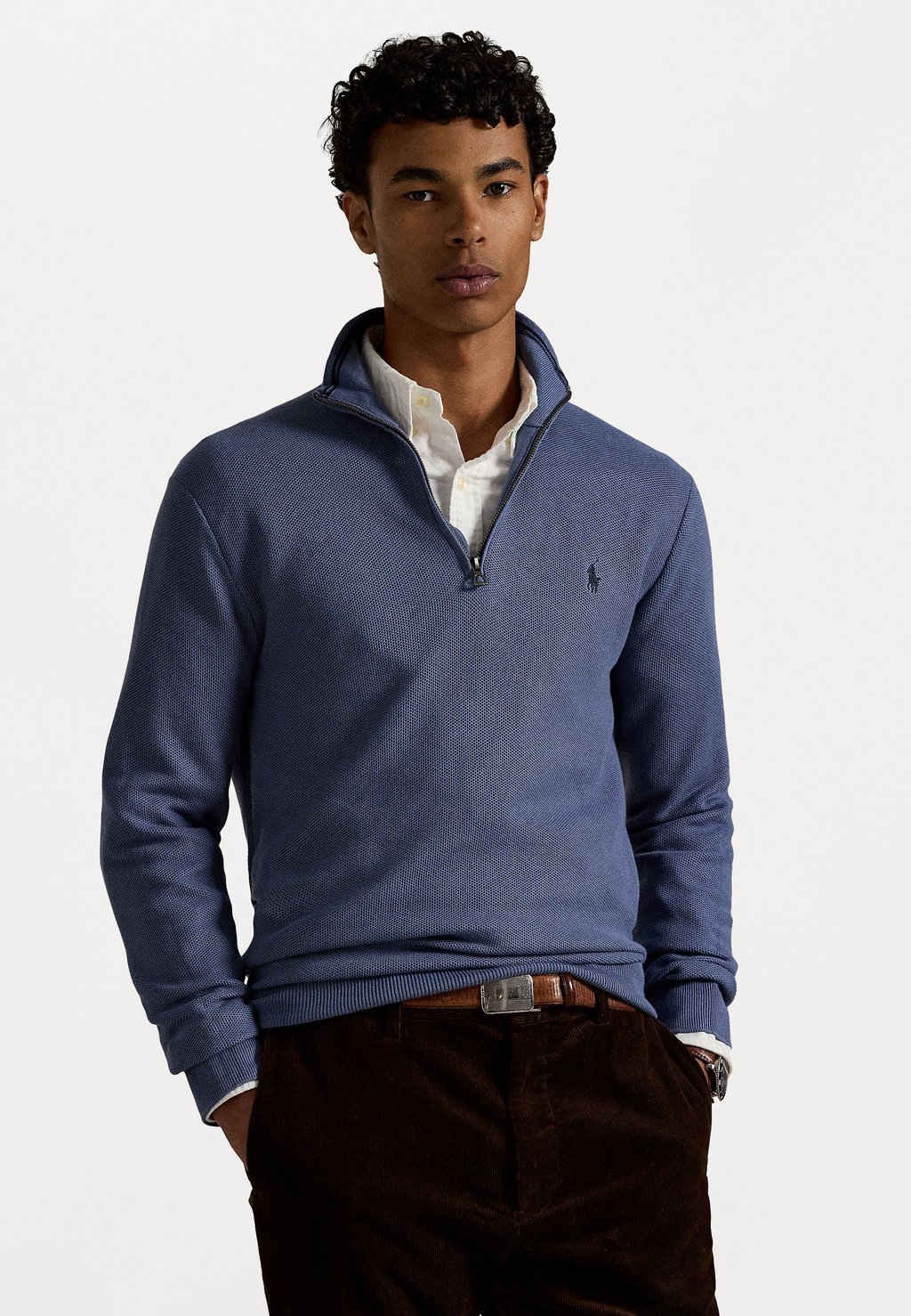 

Джемпер KNIT COTTON QUARTER-ZIP JUMPER Polo Ralph Lauren, синий