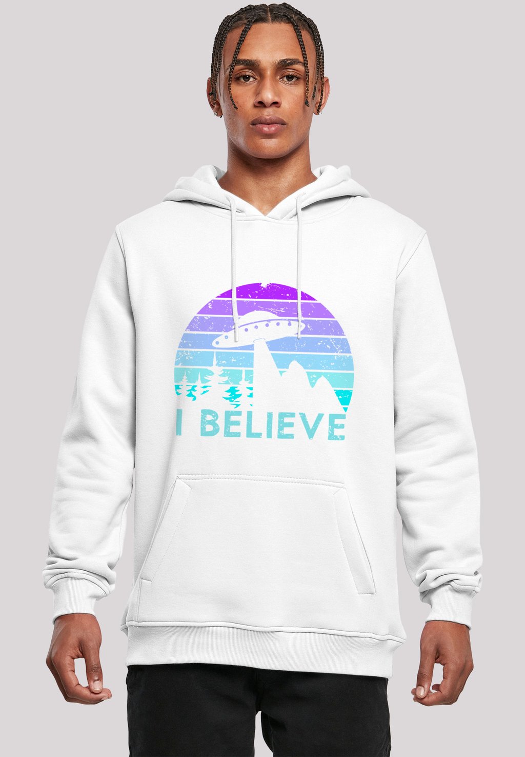 

Толстовка I BELIEVE UFO ALIEN RAUMSCHIFF RETRO F4NT4STIC, белый