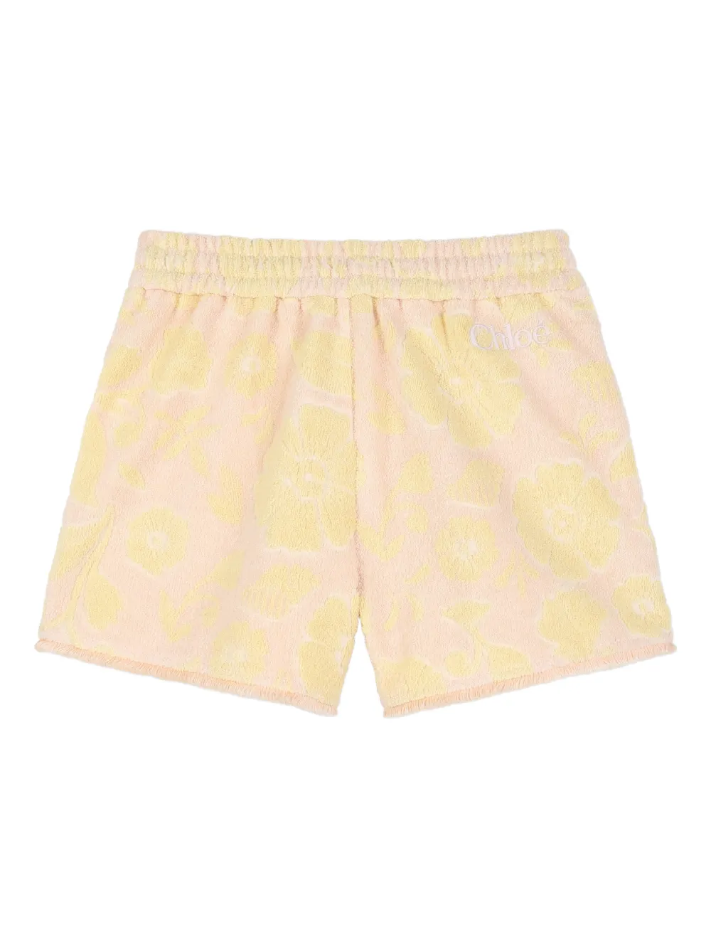 Шорты с кулиской и цветочным принтом Chloé Kids, желтый — фото 2
