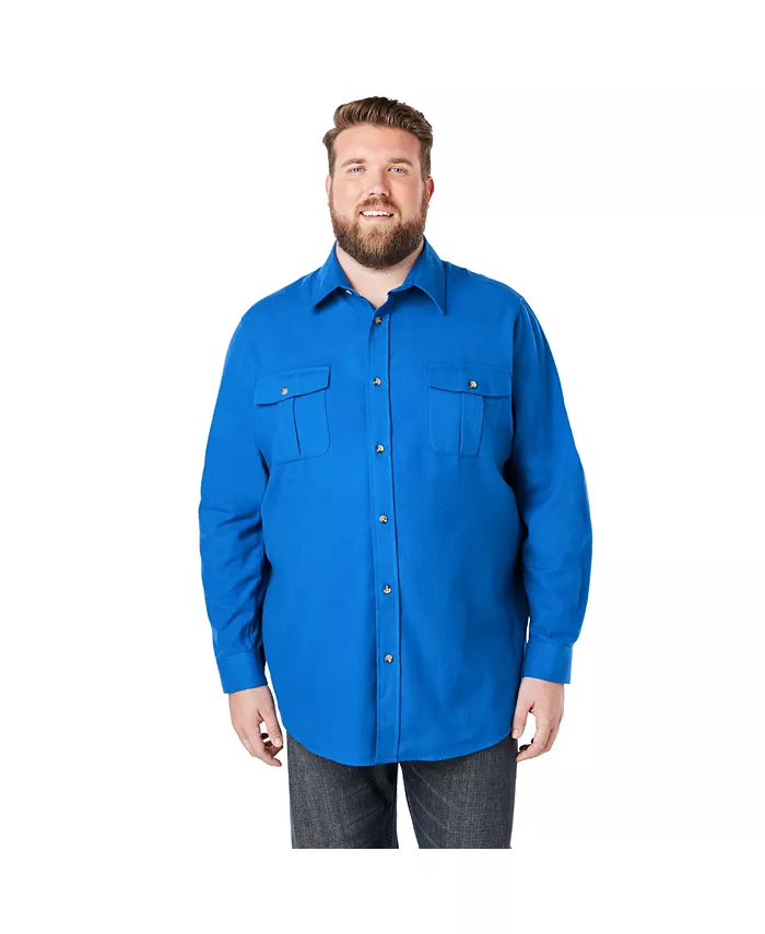 

Фланелевая рубашка Big & Tall Signature однотонная KingSize, синий