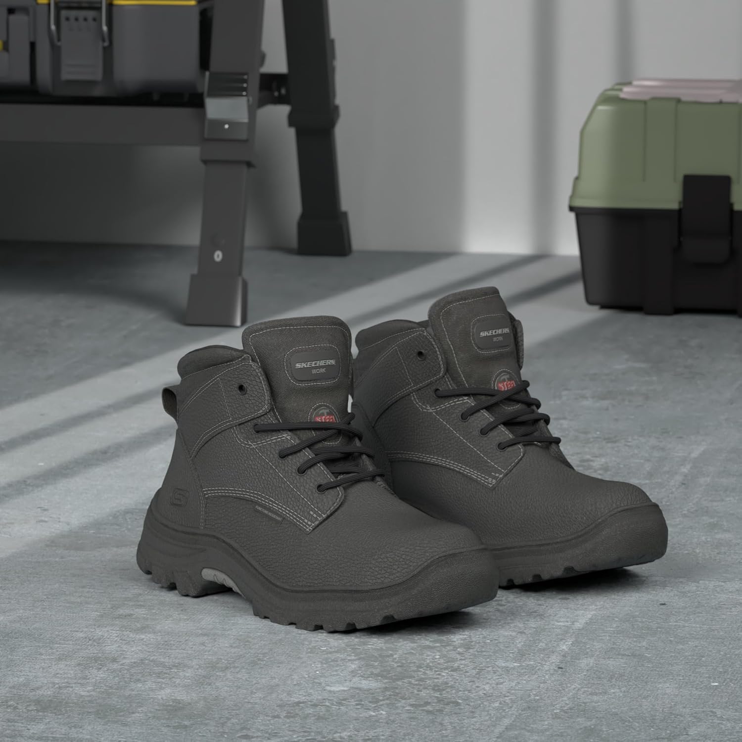 Мужские промышленные ботинки Skechers Burgin-Tarlac, черный — фото 2