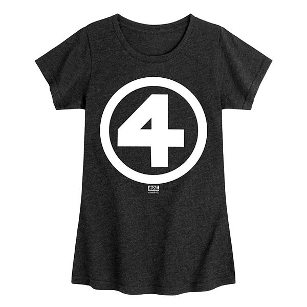 

Футболка с принтом Fantastic Four: First Steps для девочек 7-16 лет Marvel, Heather Black