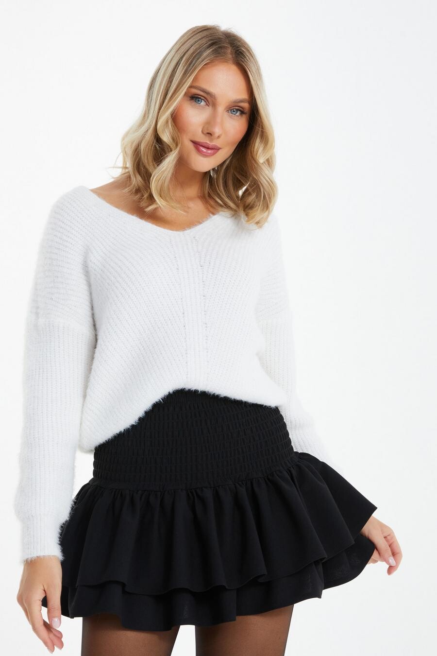 

Черная мини-юбка с оборками QUIZ Clothing