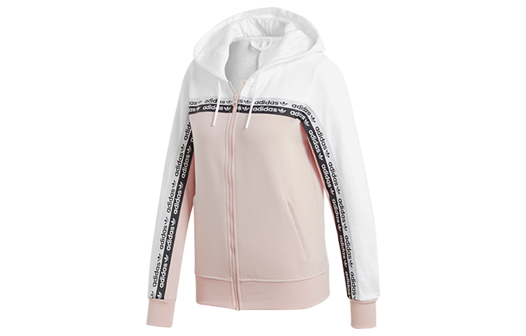 Adidas Originals Женская куртка бело-розовая, White Pink — фото 3