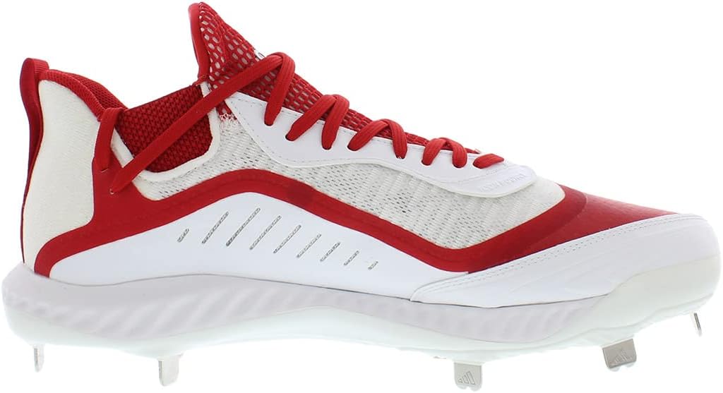 Мужские бейсбольные бутсы adidas Icon V Bounce, белый/алый — фото 2