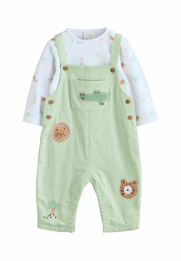 Футболка Regular fit and set body Next, модель green safari animal, зеленый