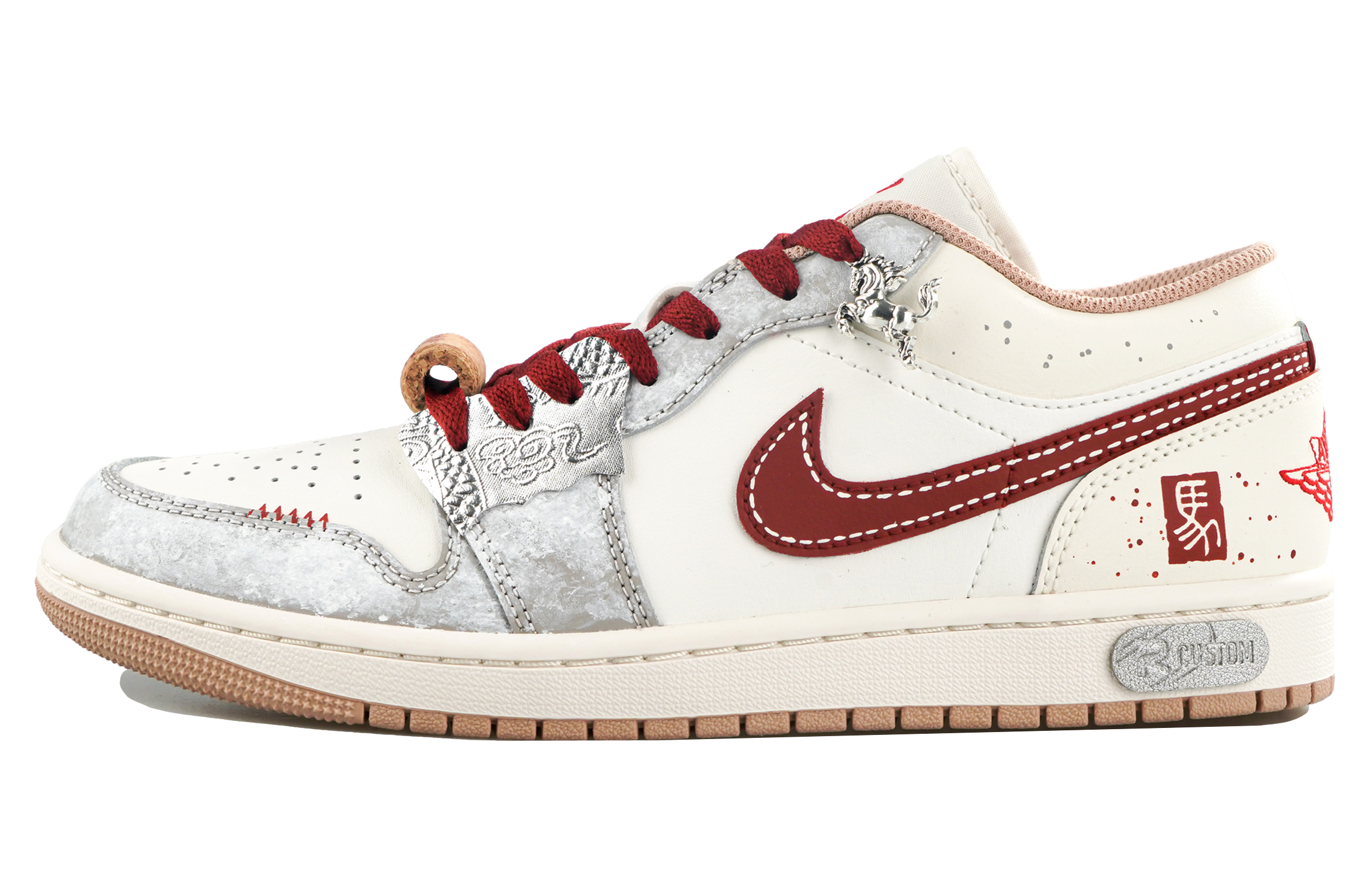 Jordan Кроссовки Air 1 Vintage мужские низкие бежевые — фото 3