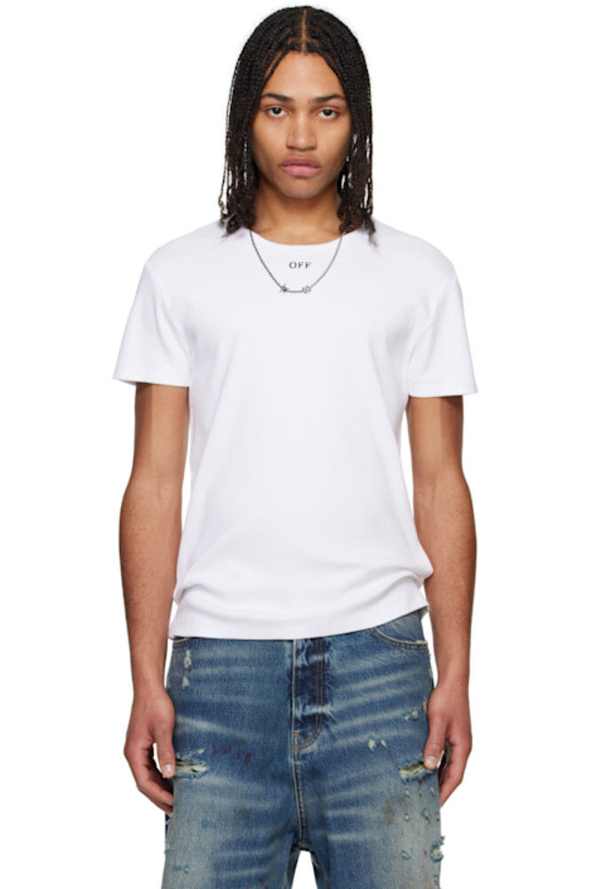

Белая футболка Off Stamp Rib Shaped Off-White