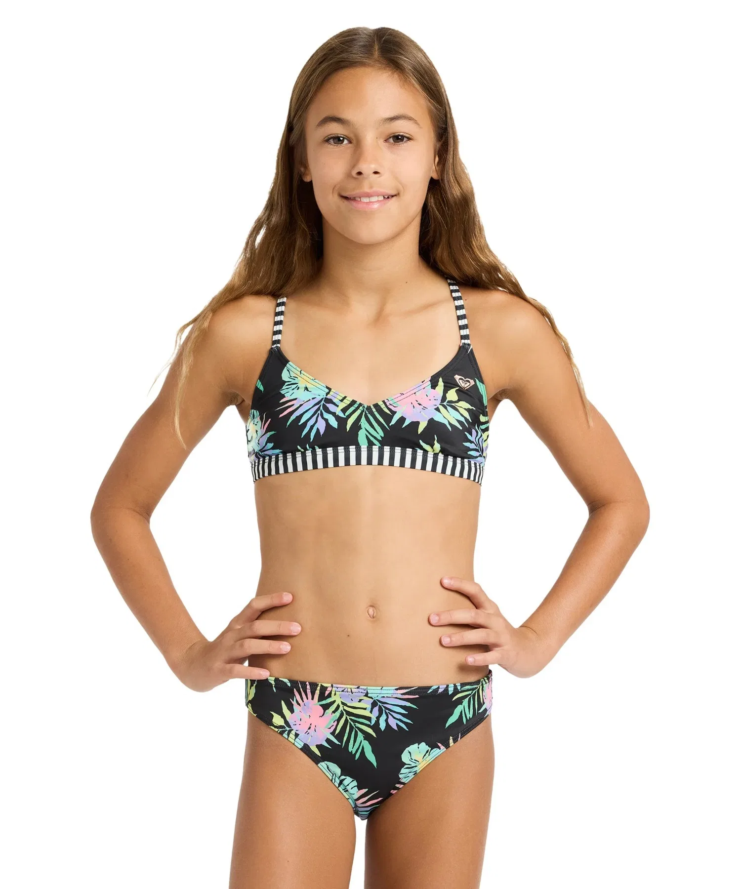 Детский купальник ROXY Kids ROXY ACTIVE RG ATHLETIC TRI SE [модель весна/лето 2026] / Бикини Roxy с ботаническим принтом (купальник)