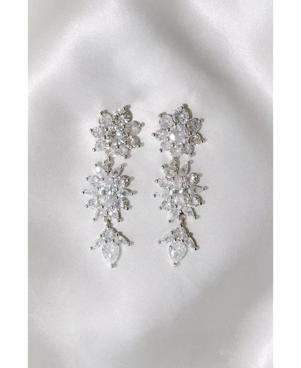 

Памятные серьги-подвески из кристаллов Untamed Petals, silver