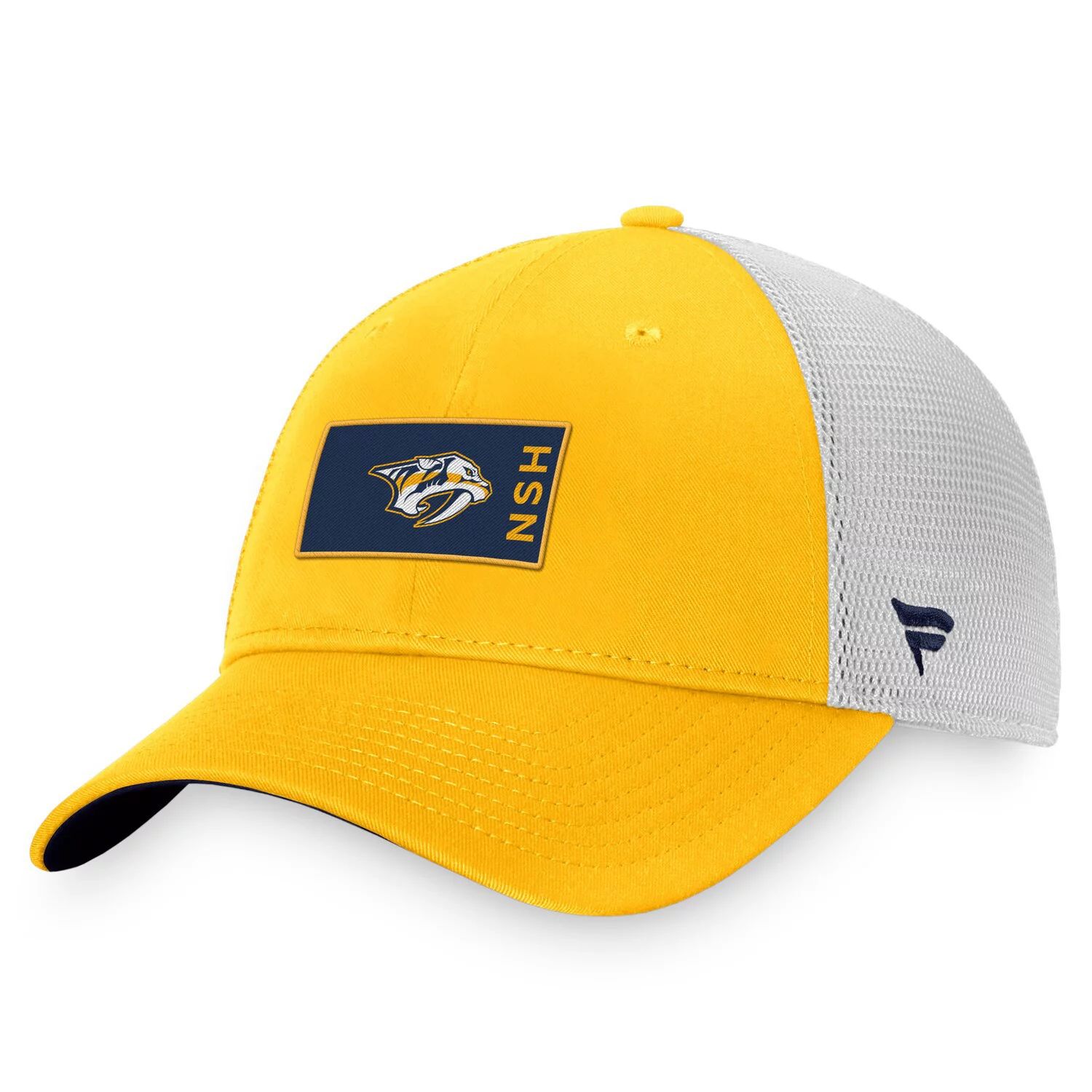 

Мужская золотисто-серая фирменная кепка Nashville Predators Fanatics Authentic Pro Rink Trucker Snapback Hat