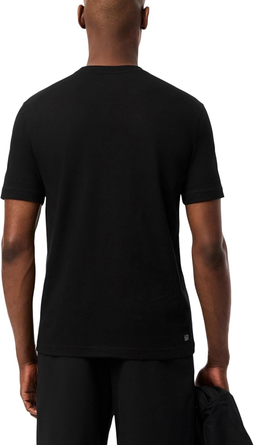Мужская спортивная футболка Lacoste из ультрасухого хлопка, Black — фото 3