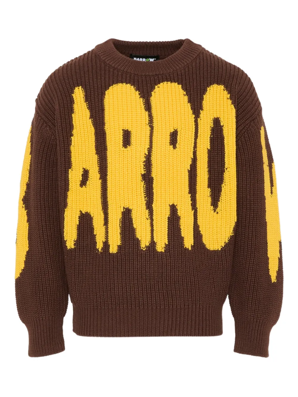 

Свитер вязки интарсия с логотипом Barrow Kids, коричневый