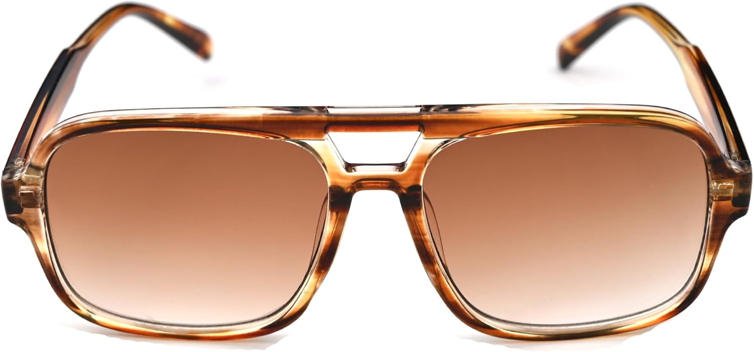 

Ретро-солнцезащитные очки-авиаторы Onrtry для женщин и мужчин. Модные классические квадратные солнцезащитные очки-авиаторы в стиле 70-х годов. Винтажные тонированные линзы, A06 Tea Stripes/Gradient Brown