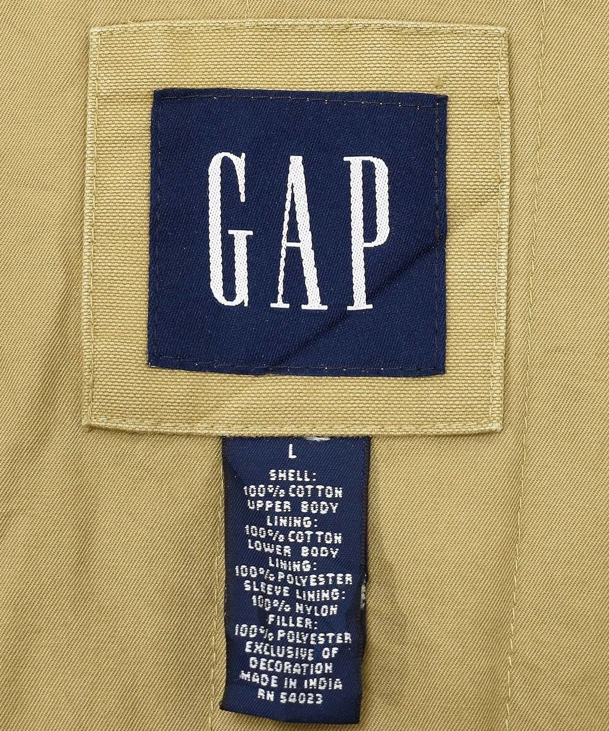 Винтажная охотничья куртка GAP с значками, хлопок, бежевый — фото 4
