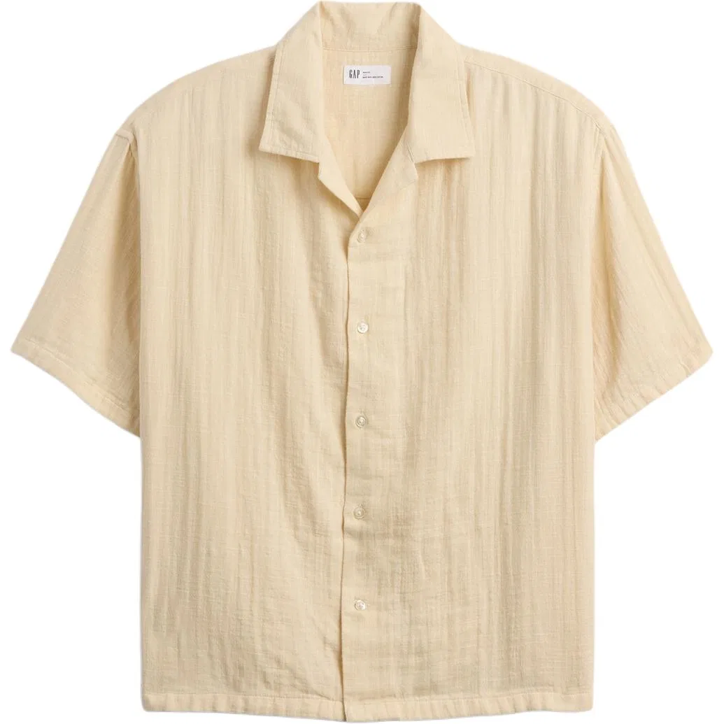 Рубашка мужская, умеренная, Other GAP, Cream Yellow