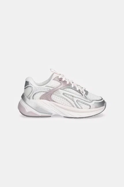 Сникерсы на платформе S2K Skechers, серебряный — фото 2