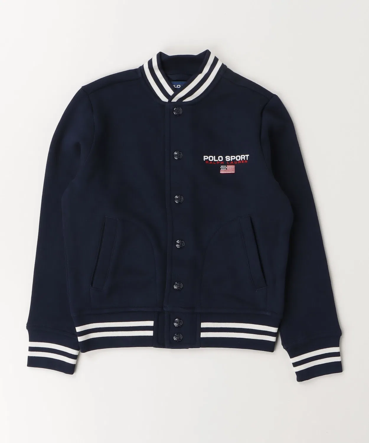 Куртка флисовая бейсбольная Polo Sport Ralph Lauren, хлопок/полиэстер, темно-синяя — фото 3