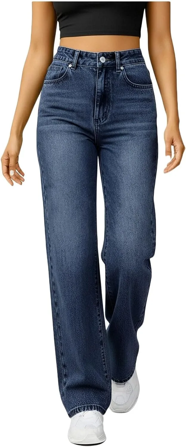 

Прямые джинсы для женщин Casual Vintage High Rise