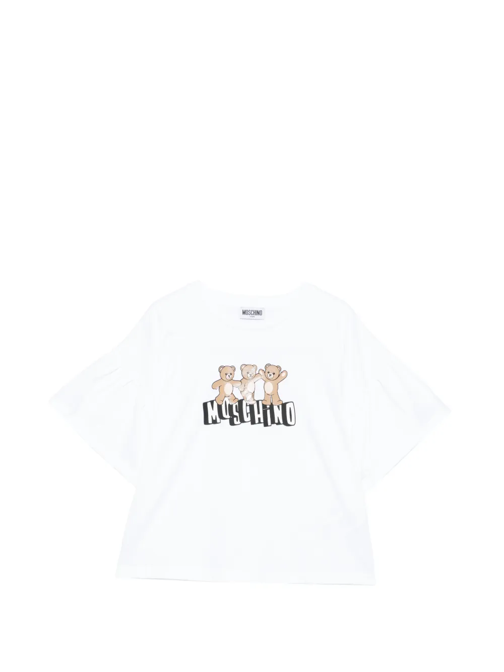 

Футболка с изображением мишки Moschino Kids, белый