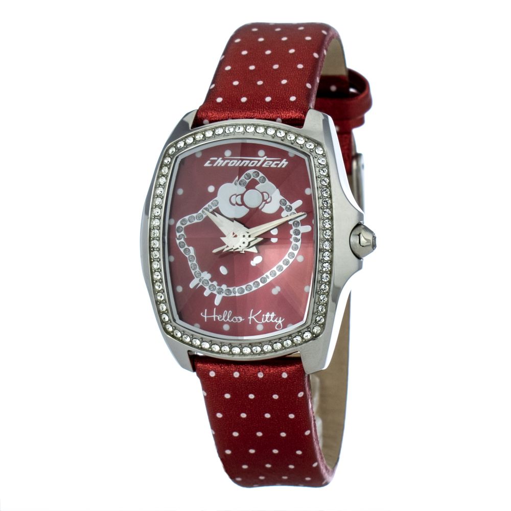 

Красные кожаные часы Chronotech