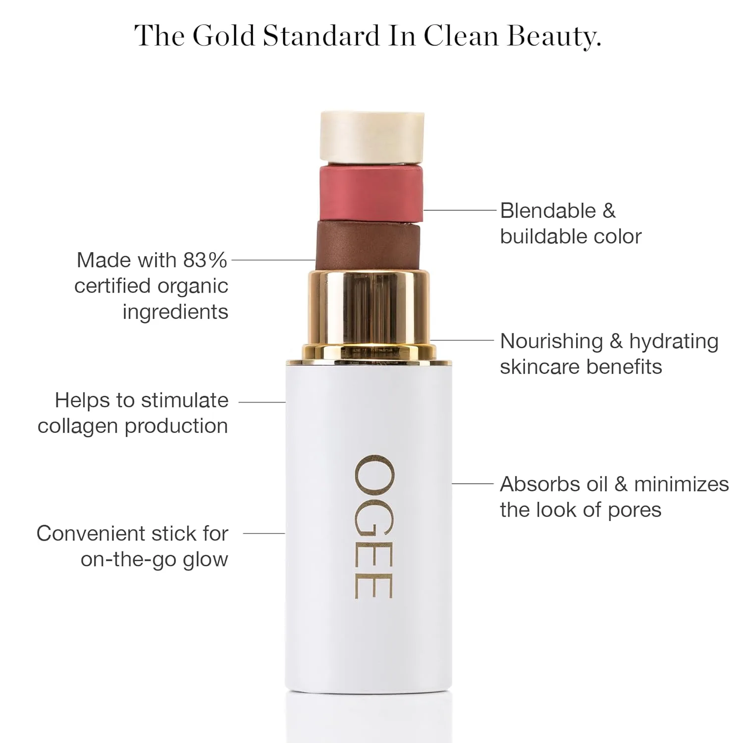Ogee Face Stick Crystal Collection Trio - набор для контуринга с бронзером, румянами и хайлайтером, TRIO - CRYSTAL CONTOUR COLLECTION - COPPER, ROSE QUARTZ, OPAL — фото 2