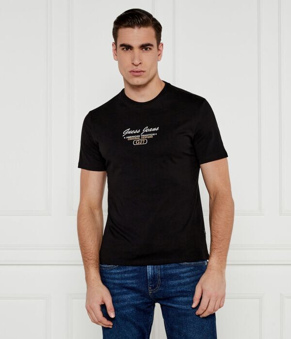 

Футболка мужская Guess Jeans с надписью, черный
