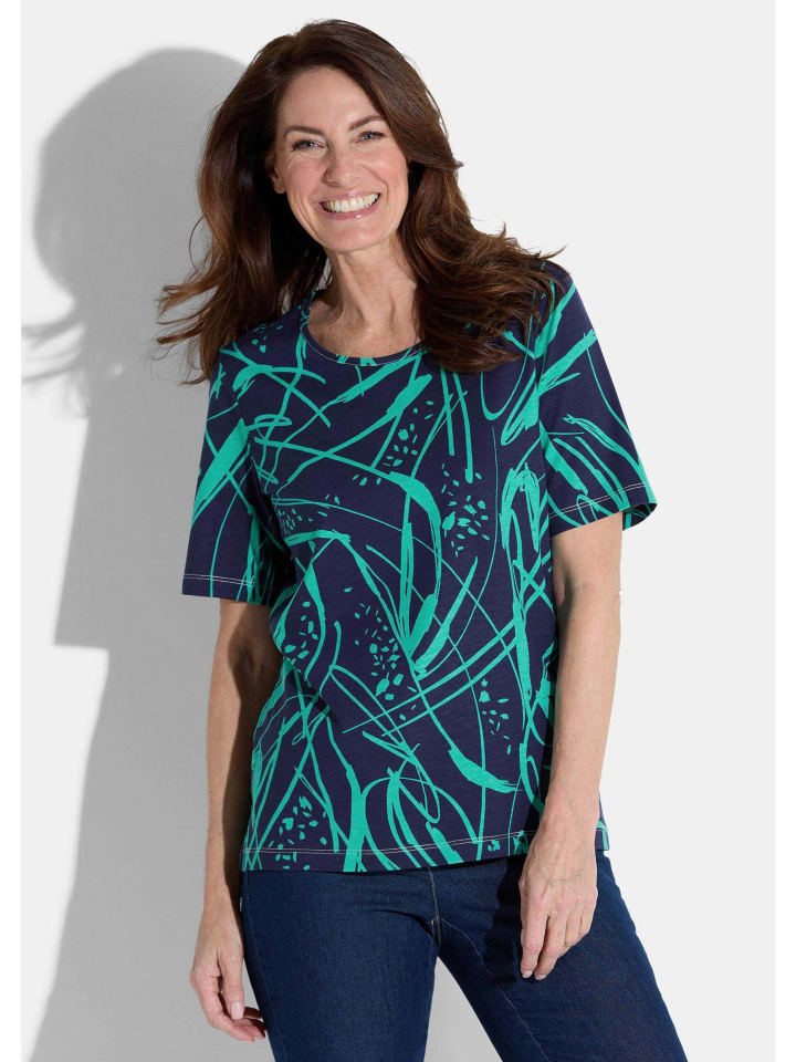 

Рубашка темно-синего/бирюзового цвета/с узором GOLDNER