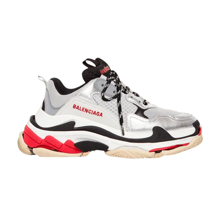Кроссовки Balenciaga Wmns Triple S Red Silver White2019, красный