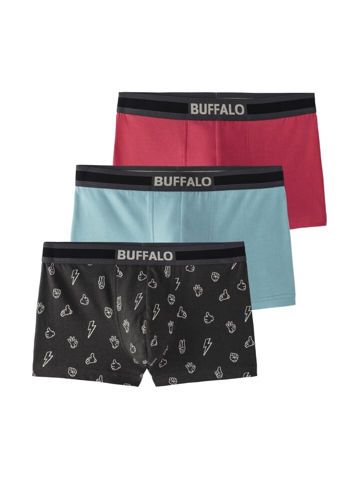 

Боксерские трусы Buffalo, цвет anthrazit/hellblau/rot