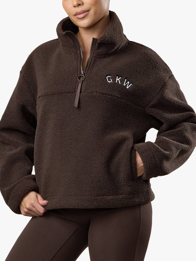 

Борг расслабленная куртка с четвертью молнии Gym King, Dark Chocolate