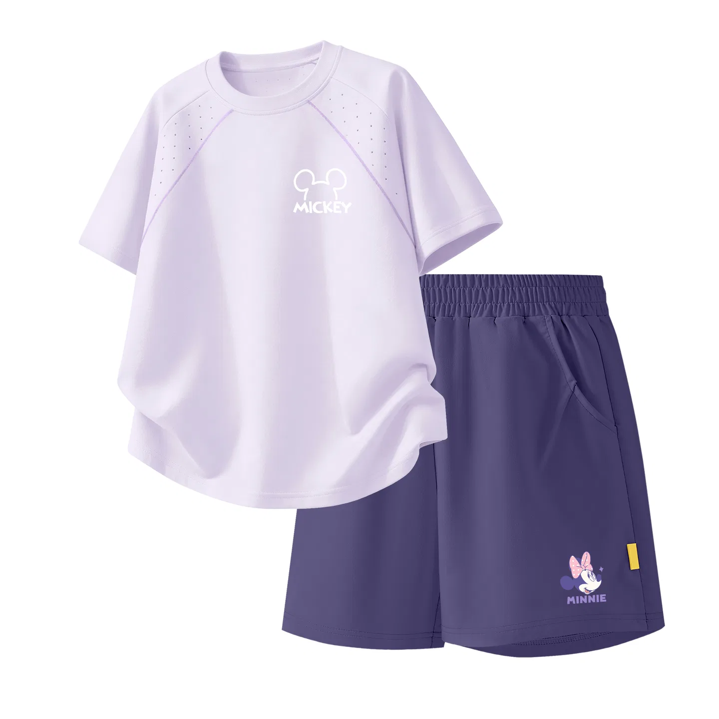 Детский спортивный костюм Casual Sportswear 2 Piece Set Disney, Thick Board Di Line K Hyacinth Purple+Deni Knot K_Bottom Right Mulberry Purple
