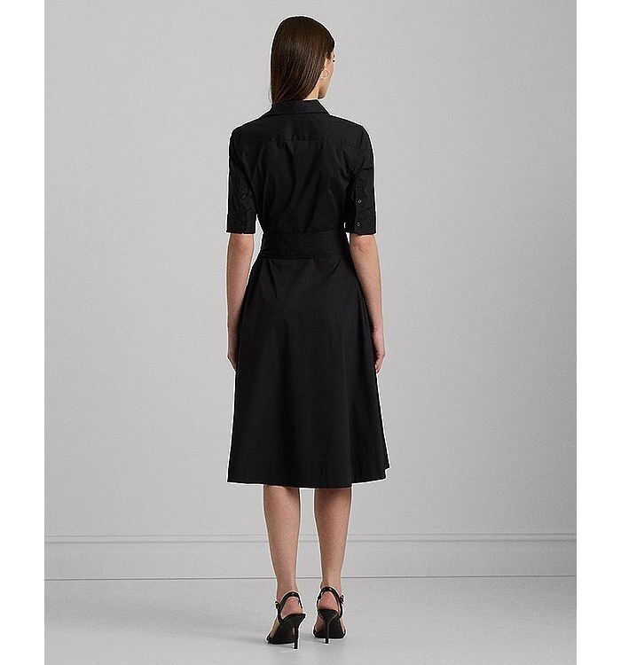 Платье-рубашка с рукавами до локтя Lauren Ralph Lauren из смесового хлопка, черный — фото 3