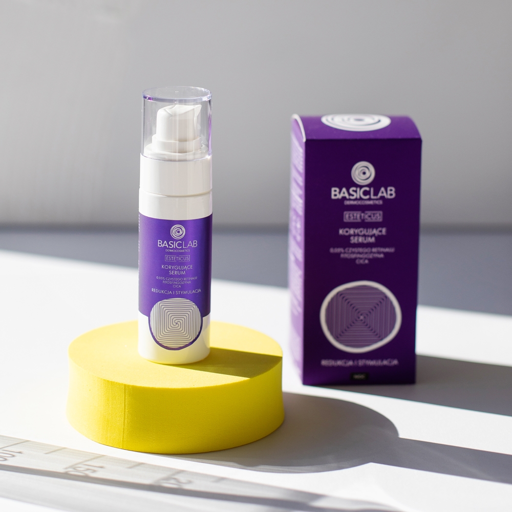 Корректирующая сыворотка Dermocosmetics esteticus для коррекции пигментных пятен Basiclab, 0.05% pure retinal 30 мл — фото 2