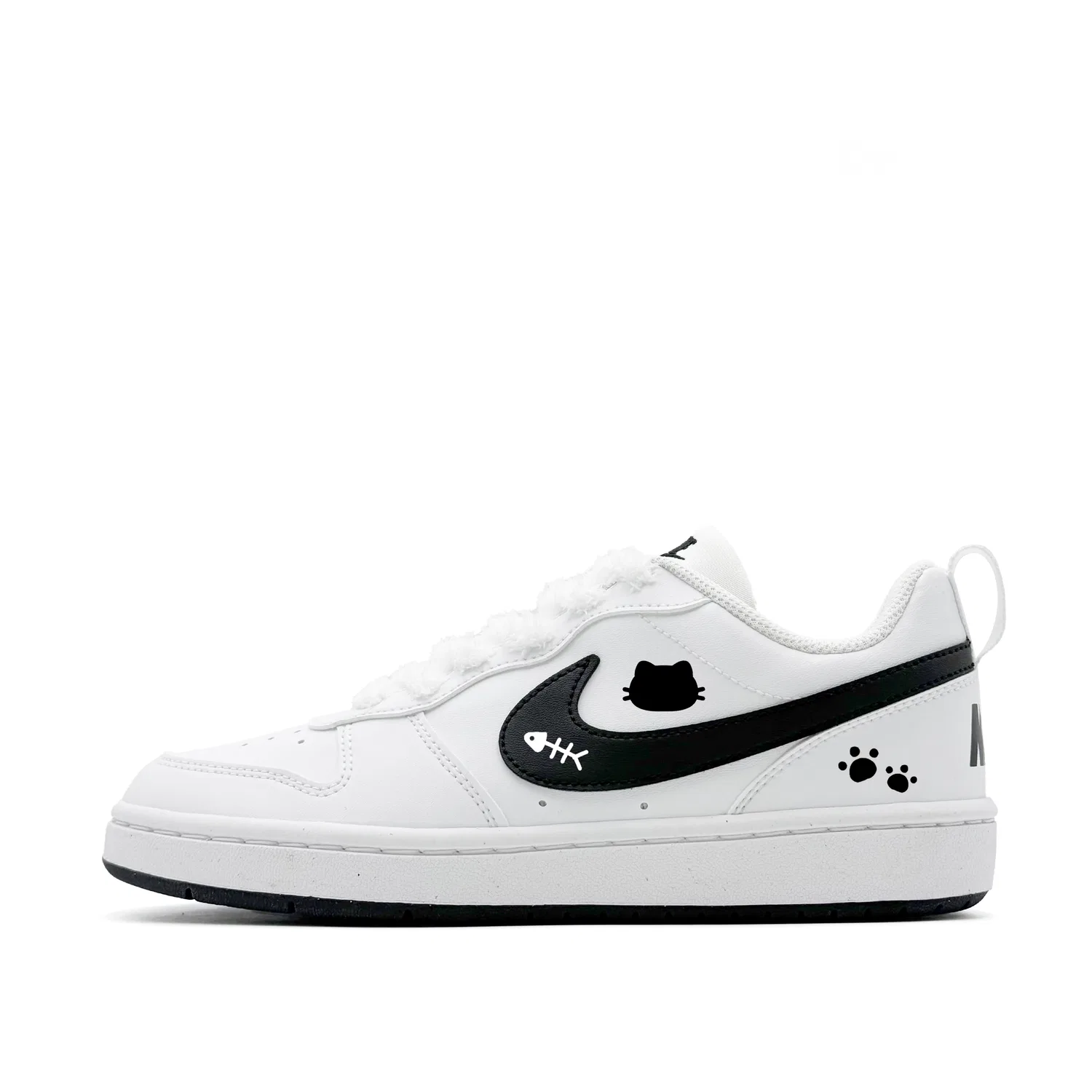 Кроссовки для скейтбординга Court Borough Kids' Grade School Nike, Black White