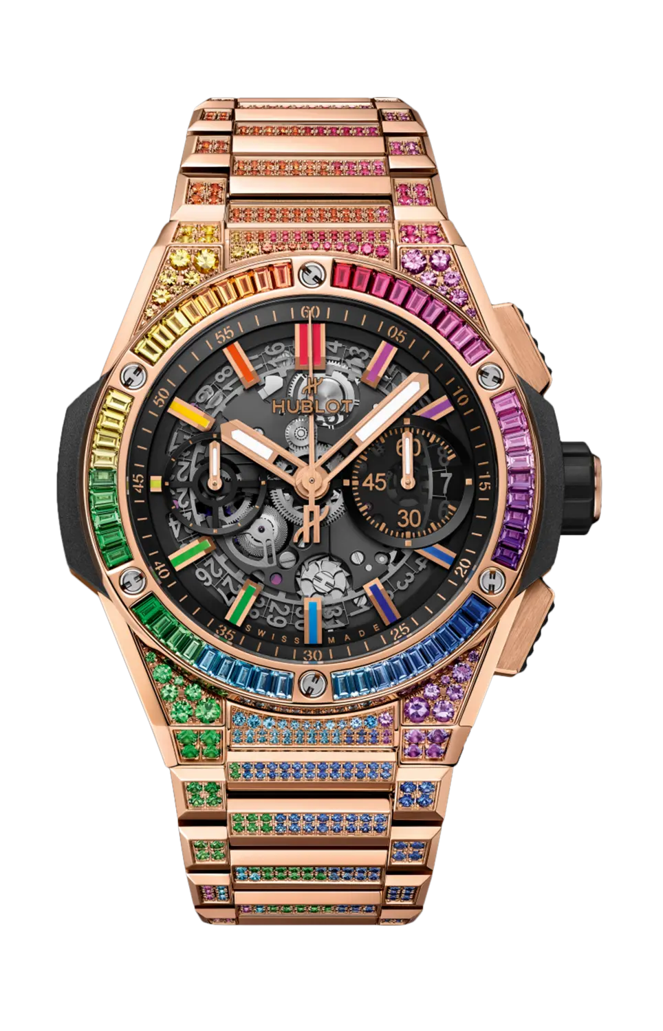 

Часы big bang integrated king gold rainbow 42 мм Hublot