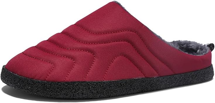 

Мужские тапочки Asifn с противоскользящей подошвой для дома и улицы, удобные зимние домашние обувь с теплой плюшевой подкладкой и хлопковой подошвой, красный