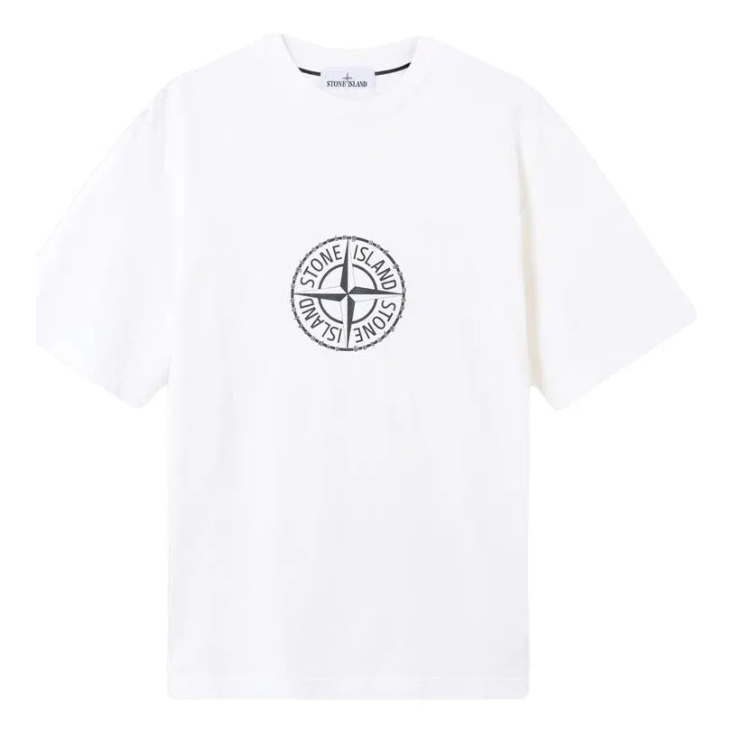 Футболка STONE ISLAND 2100001 All Around Compass, белая, L1S152100001S0362V0001