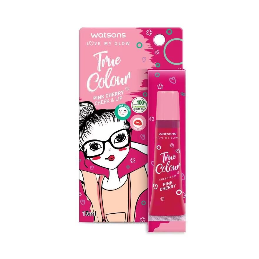 

Watsons True Color Pink Cherry Cheek Lip Pink Cherry15 мл, Red
