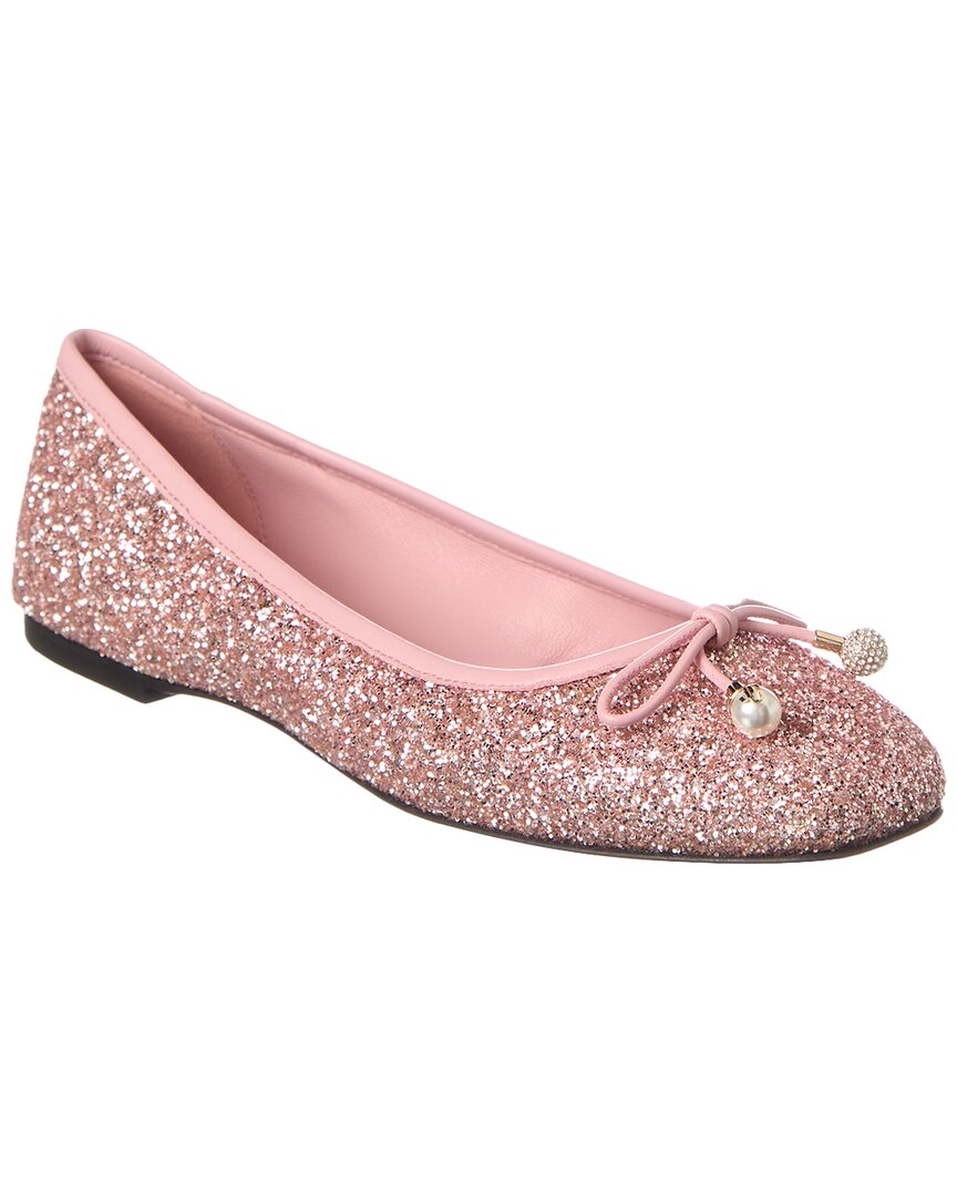 Туфли Jimmy Choo Elme Glitter Flat, розовый
