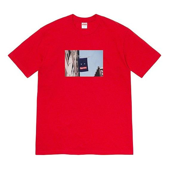 

Футболка fw19 week 1 banner tee short sleeve red Supreme, красный