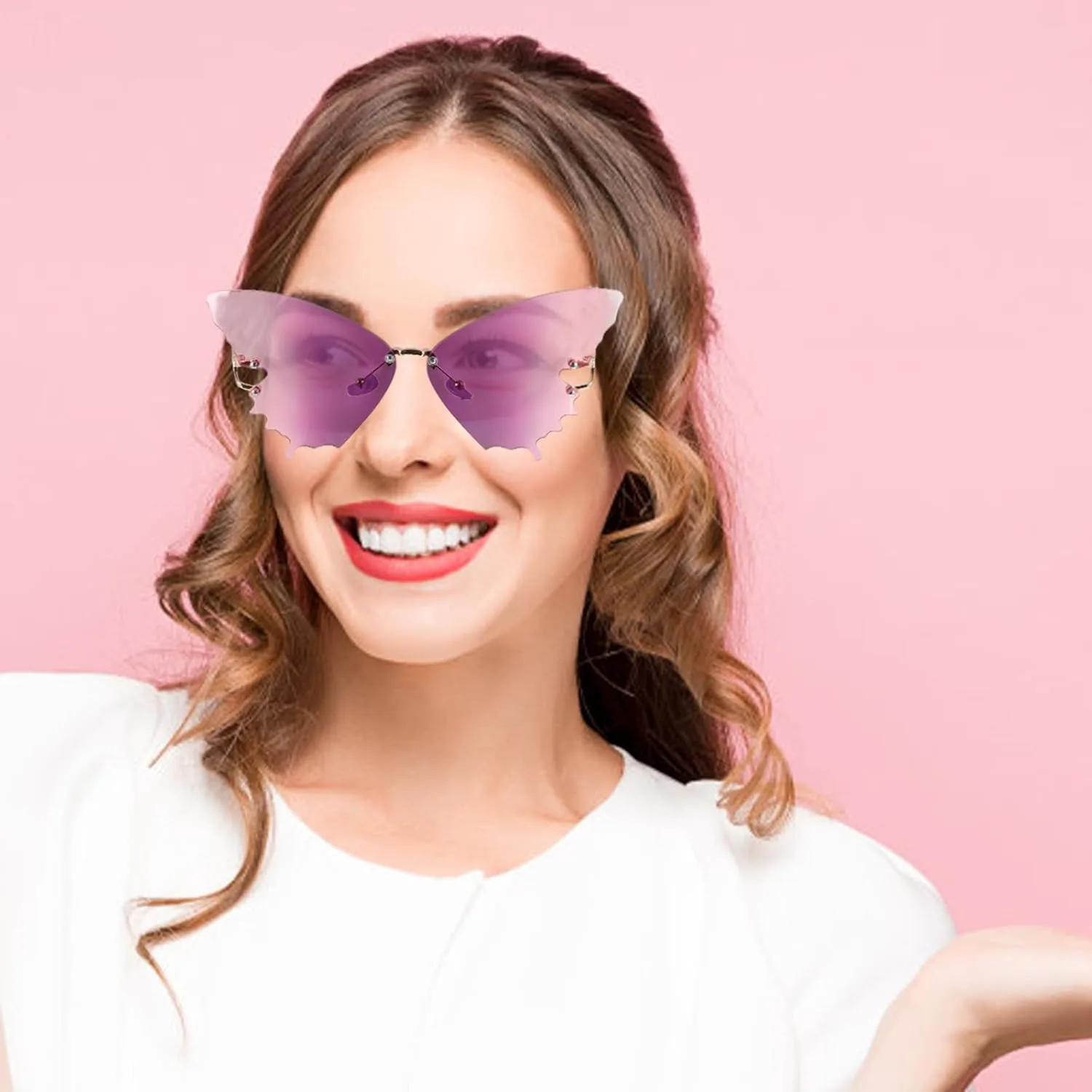 

IMIKEYA 2 шт. Солнцезащитные очки-бабочки для женщин, летние, для пляжной вечеринки, без оправы, с градиентными линзами, модные праздничные очки, Assorted Color